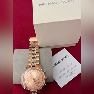 Michael Kors Japan movement rose gold watch